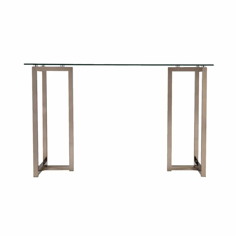 48" Clear and Champagne Glass Writing Desk - NOBLE HOME INTERIORS