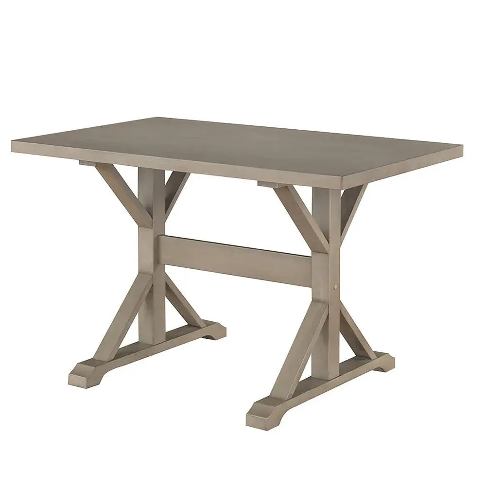 48" Gray Solid Wood Trestle Writing Desk - NOBLE HOME INTERIORS