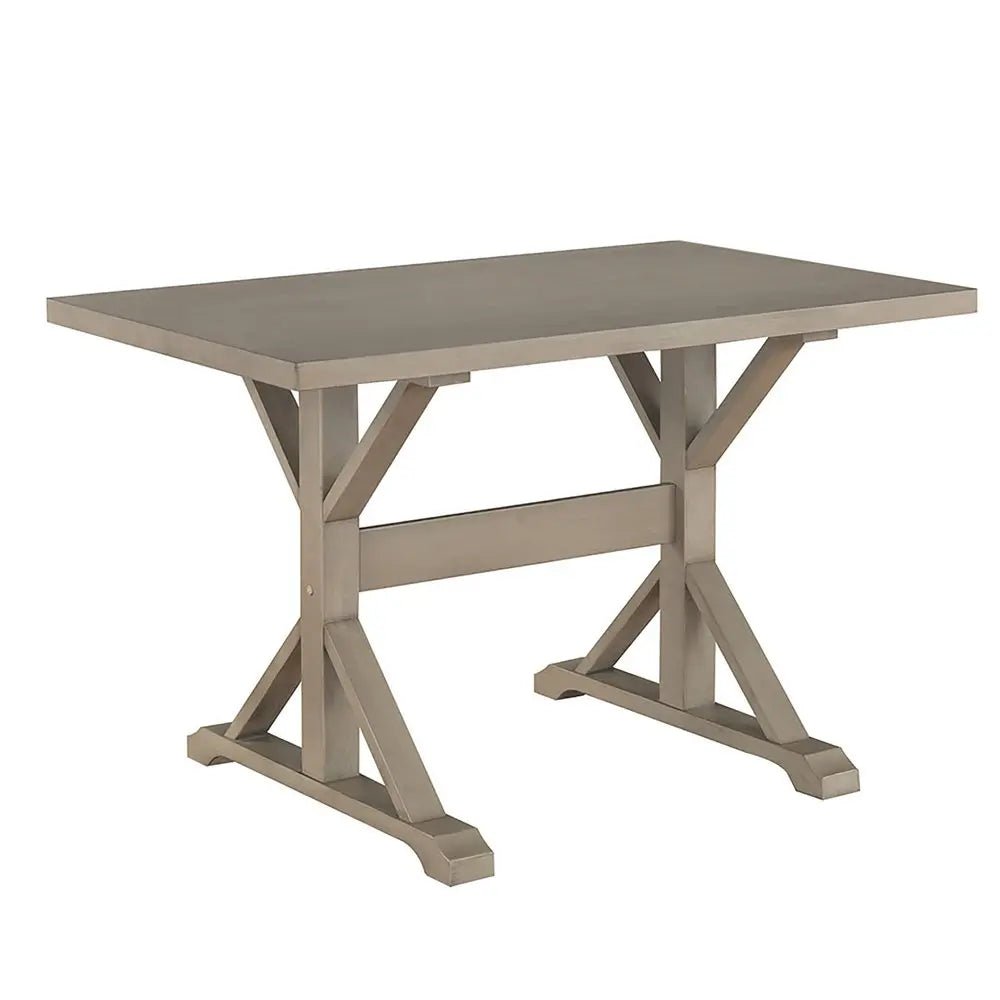 48" Gray Solid Wood Trestle Writing Desk - NOBLE HOME INTERIORS