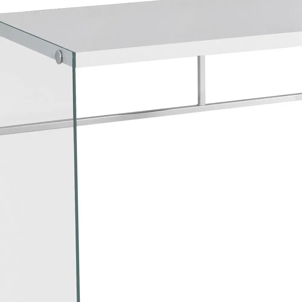 48" White and Clear Computer Desk - NOBLE HOME INTERIORS
