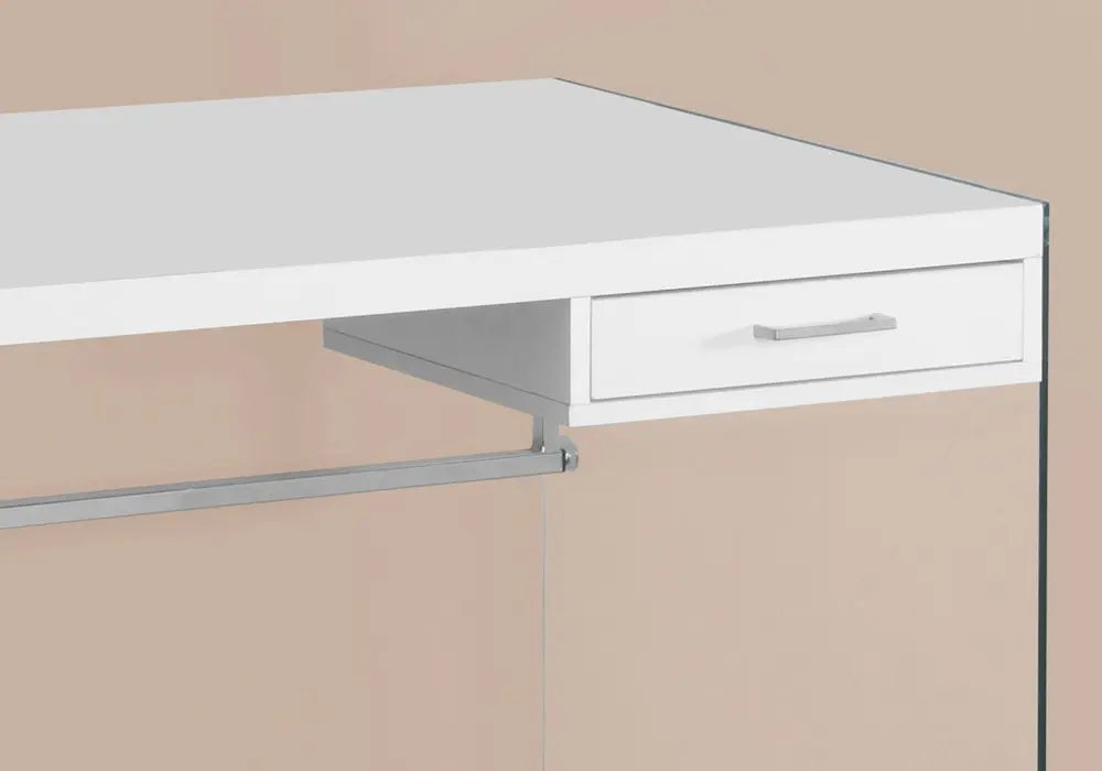 48" White and Clear Computer Desk - NOBLE HOME INTERIORS