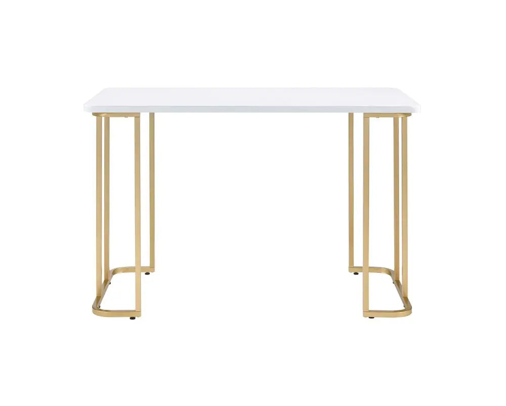 48" White and Gold Writing Desk - NOBLE HOME INTERIORS