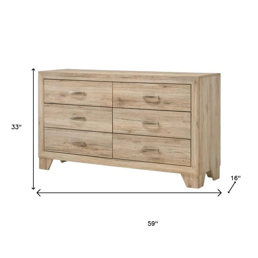 63" White Solid and Manufactured Wood Six Drawer Double Dresser HomeRoots