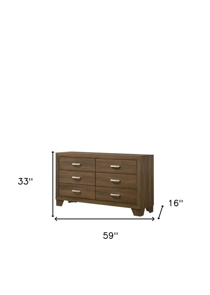 63" White Solid and Manufactured Wood Six Drawer Double Dresser HomeRoots
