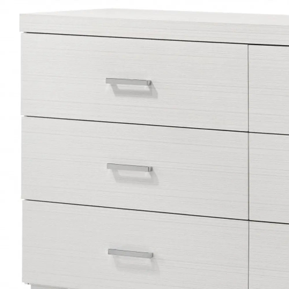 58" White Solid and Manufactured Wood Six Drawer Double Dresser HomeRoots