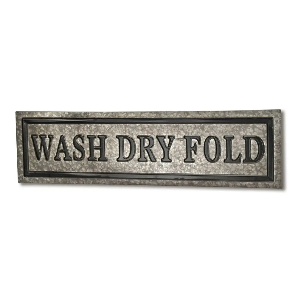 10" X 36" Gray Wash Dry Fold Metal Wall Decor HomeRoots