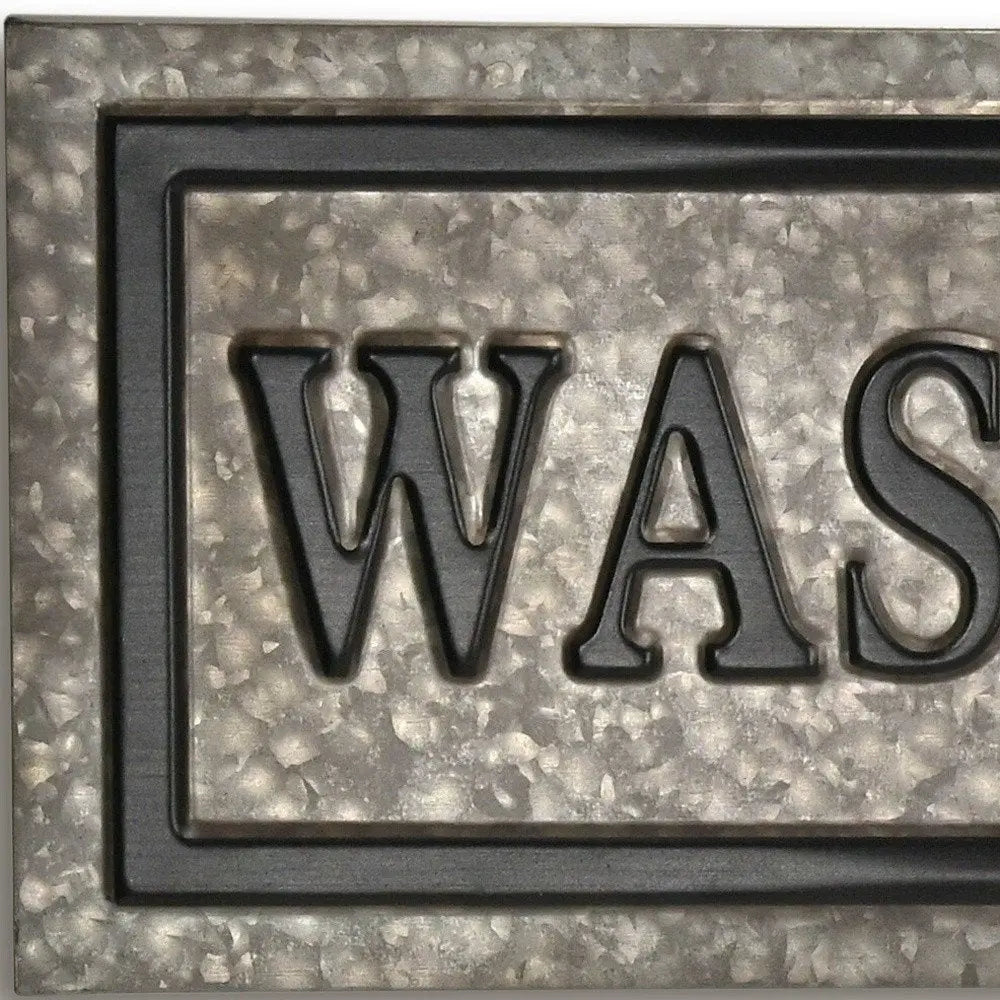 10" X 36" Gray Wash Dry Fold Metal Wall Decor HomeRoots