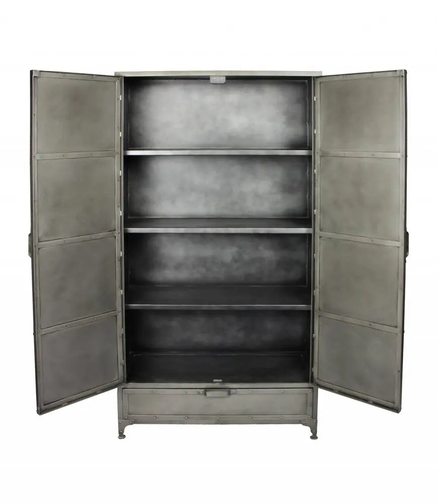 36" Silver Iron Drawer Combo Dresser HomeRoots