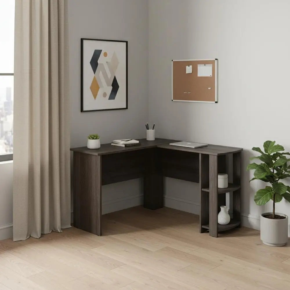 47" Brown Wood Corner Computer Desk HomeRoots