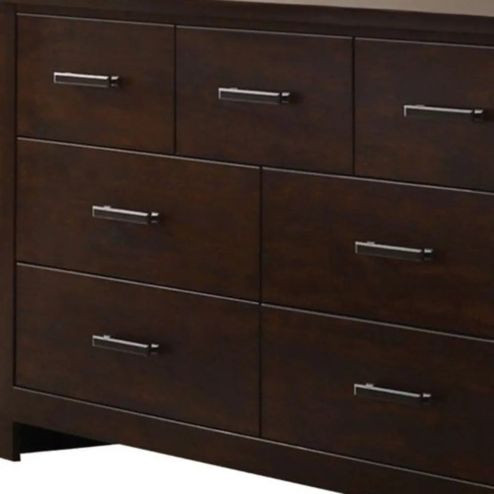 55" Mahogany Seven Drawer Double Dresser HomeRoots