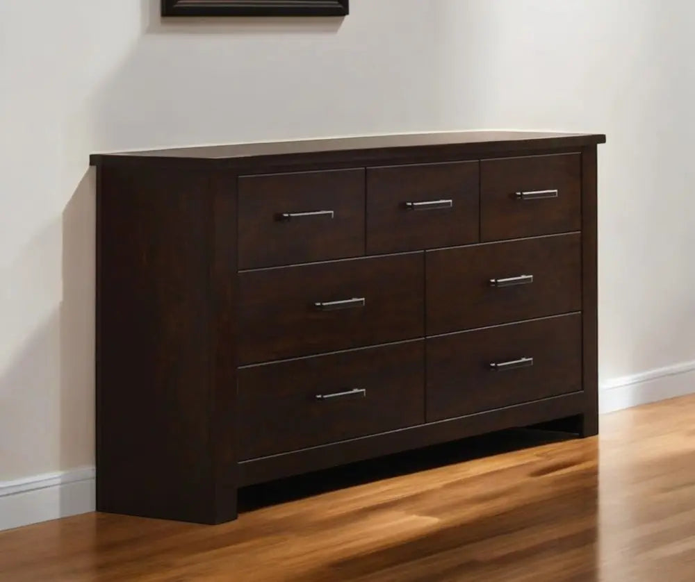 55" Mahogany Seven Drawer Double Dresser HomeRoots