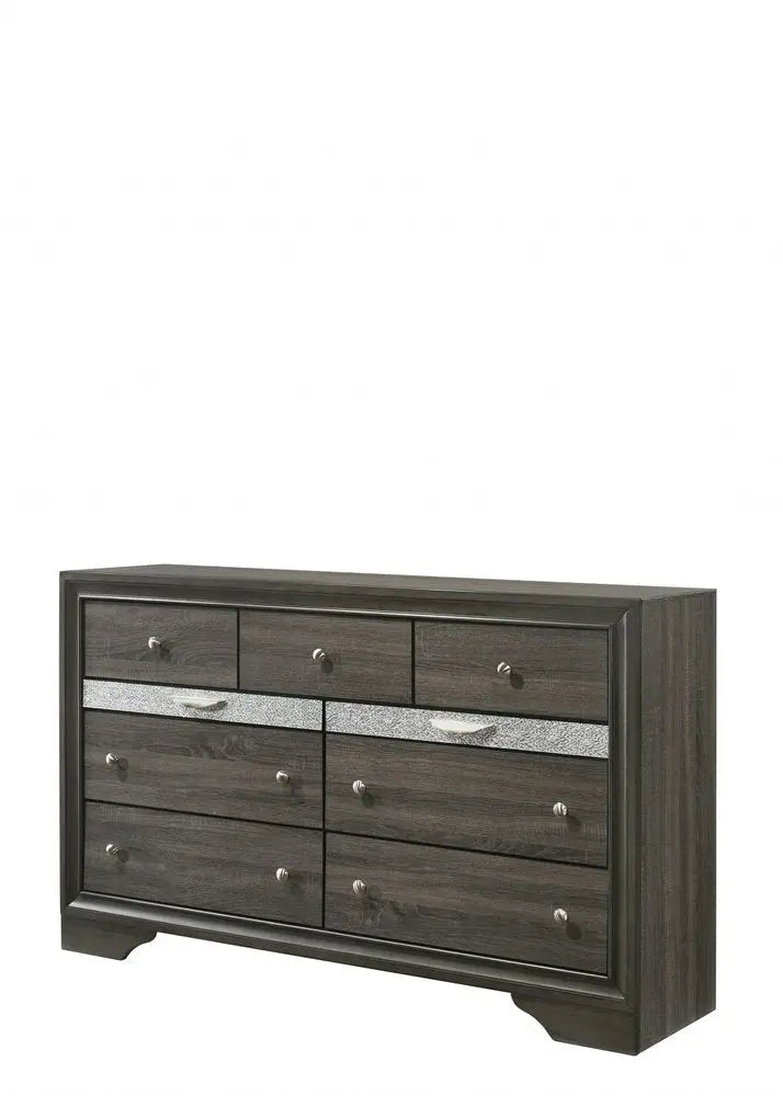 63" Black Manufactured Wood Nine Drawer Gentlemans Chest HomeRoots