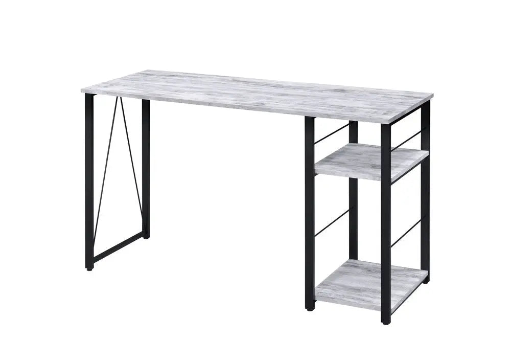 47" Antiqued White and Black Writing Desk HomeRoots