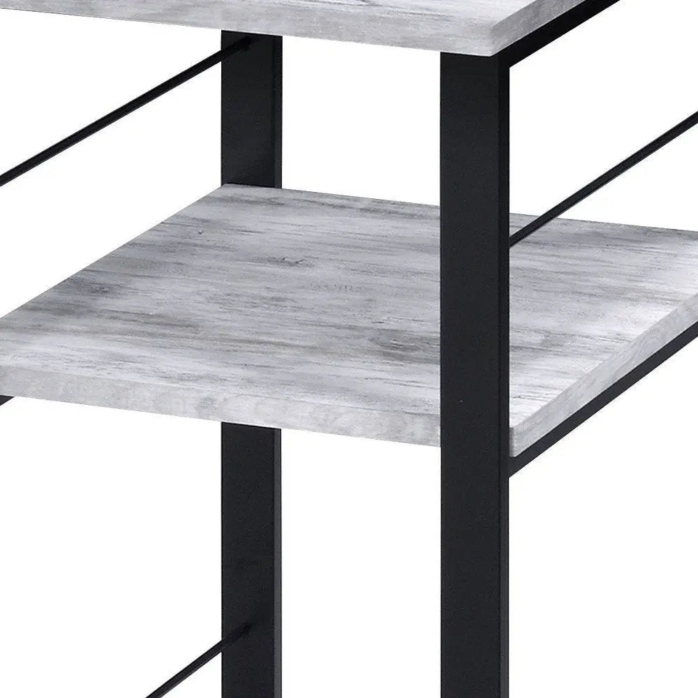 47" Antiqued White and Black Writing Desk HomeRoots