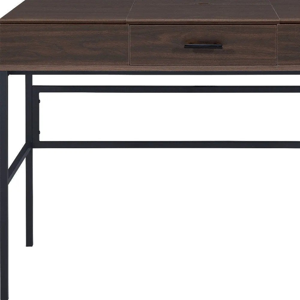 42" Brown and Black Writing Desk HomeRoots