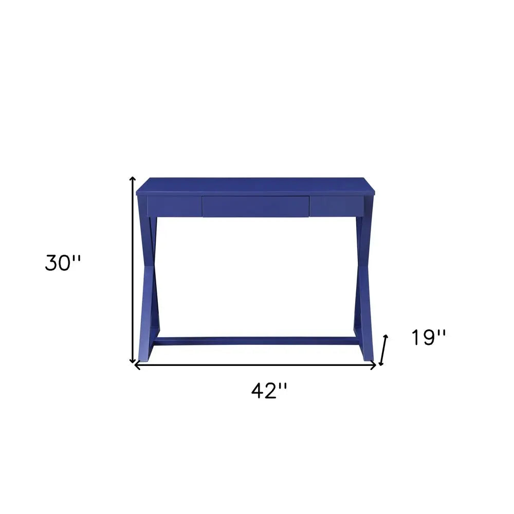42" Blue Writing Desk HomeRoots