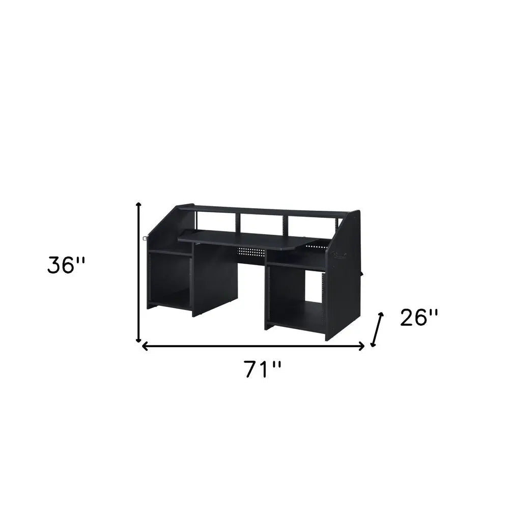 71" Black Music Desk HomeRoots