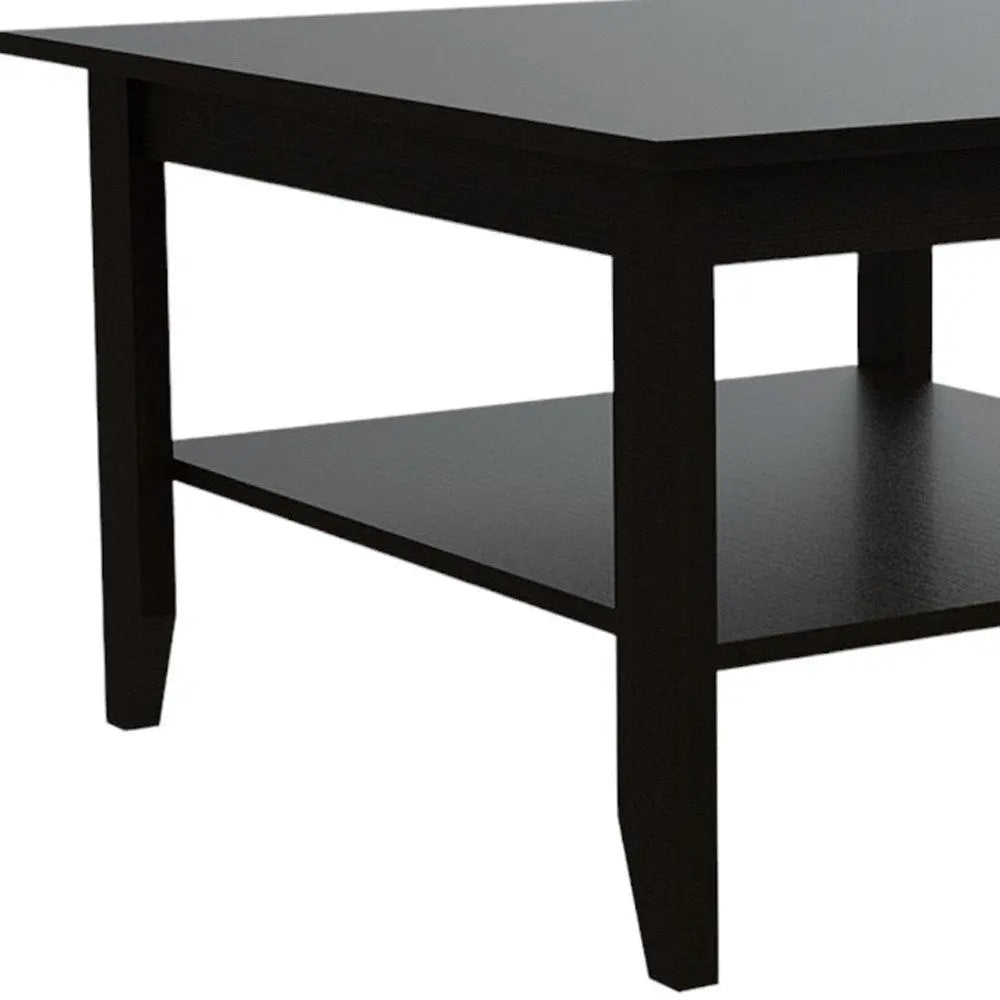 22" Brown and Black Open shelving Bar Cart and Coffee Table HomeRoots