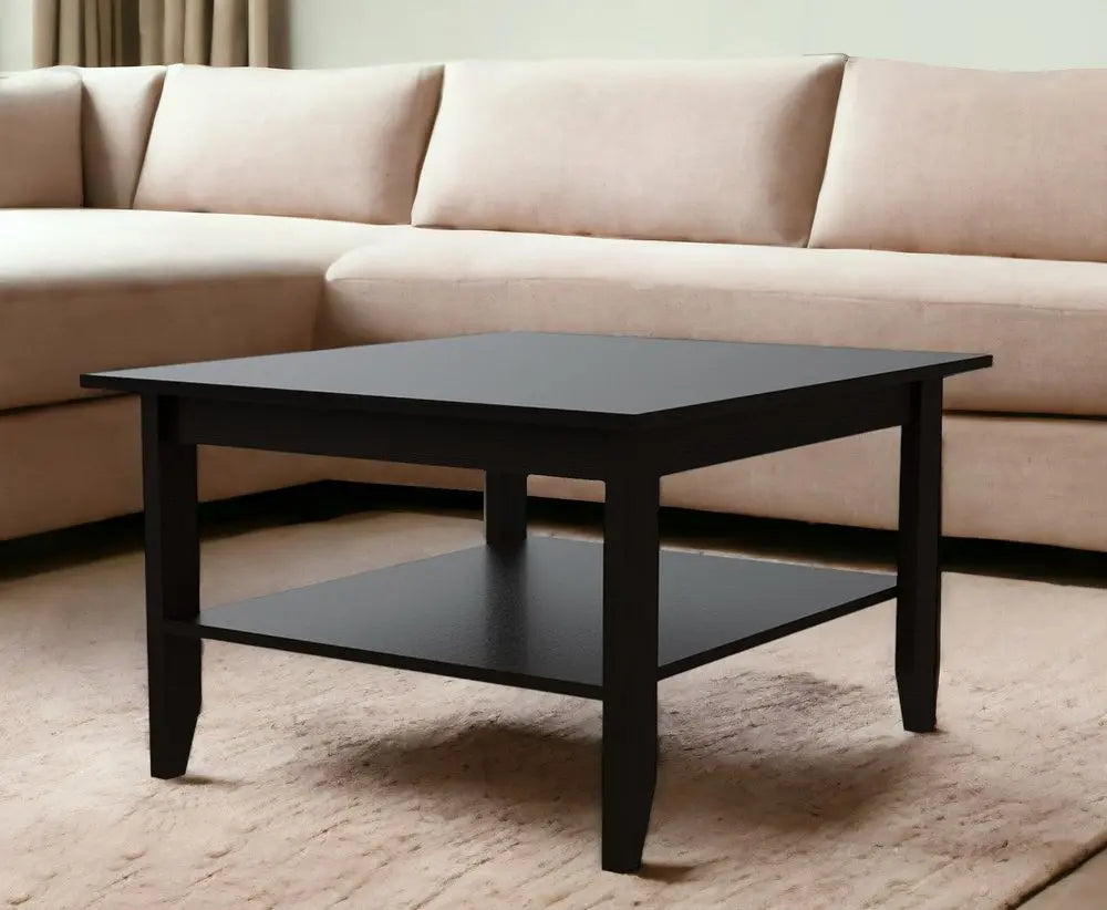 22" Brown and Black Open shelving Bar Cart and Coffee Table HomeRoots