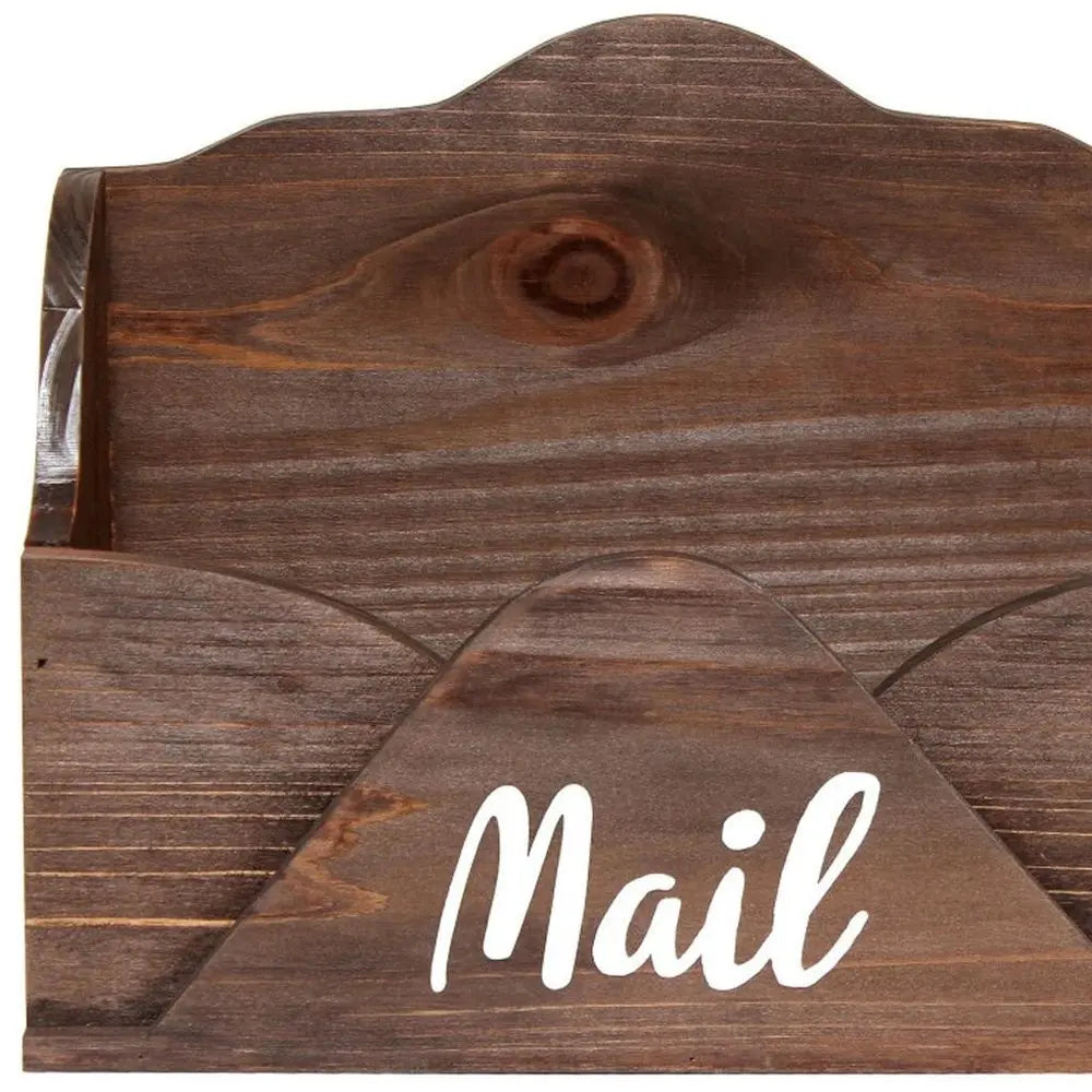 5" Brown Wood Desk Organizer - NOBLE HOME INTERIORS