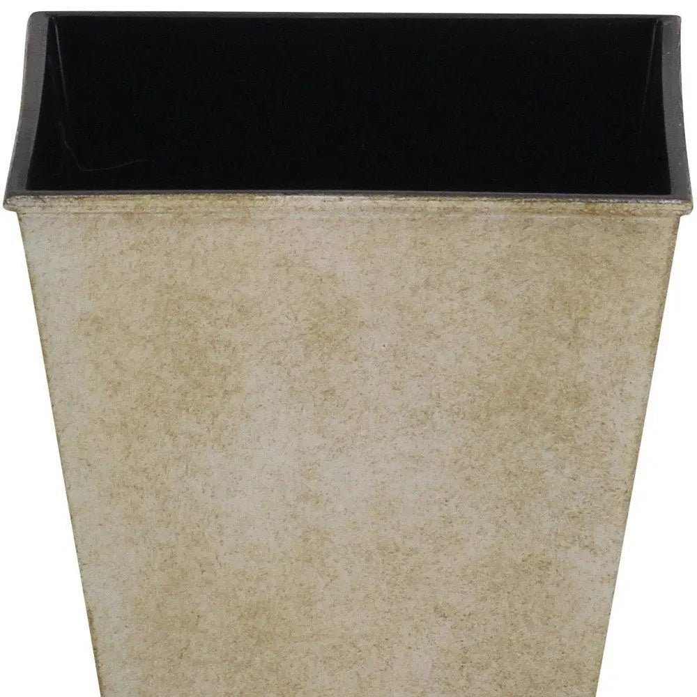 5" Cream Recycled Plastic Indoor Outdoor Square Pot Planter - NOBLE HOME INTERIORS