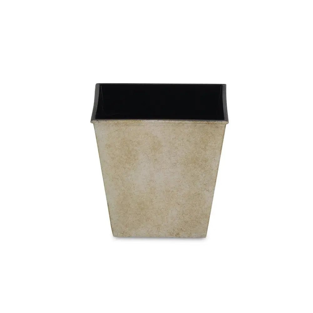 5" Cream Recycled Plastic Indoor Outdoor Square Pot Planter - NOBLE HOME INTERIORS