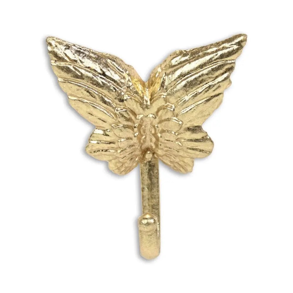 5" Gold Cast Iron Butterfly Wall Hook - NOBLE HOME INTERIORS