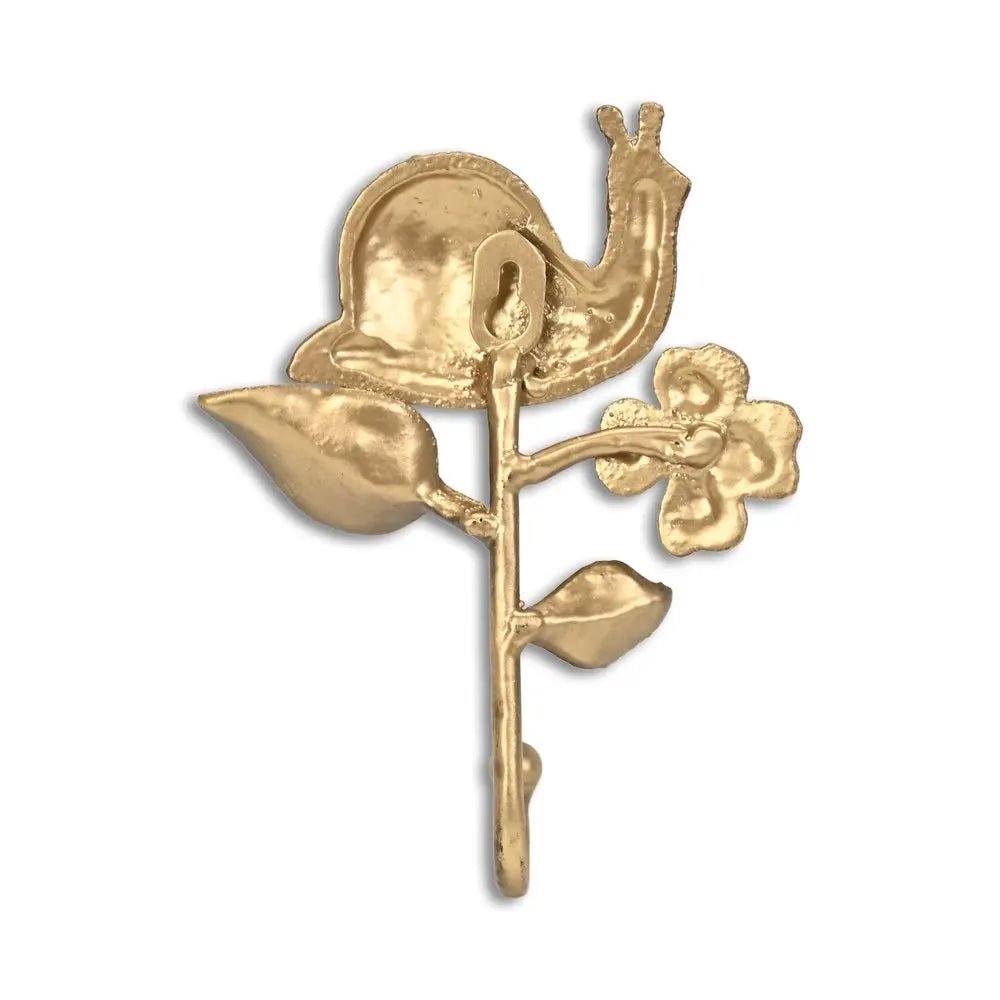 5" Gold Cast Iron Snail Wall Hook - NOBLE HOME INTERIORS