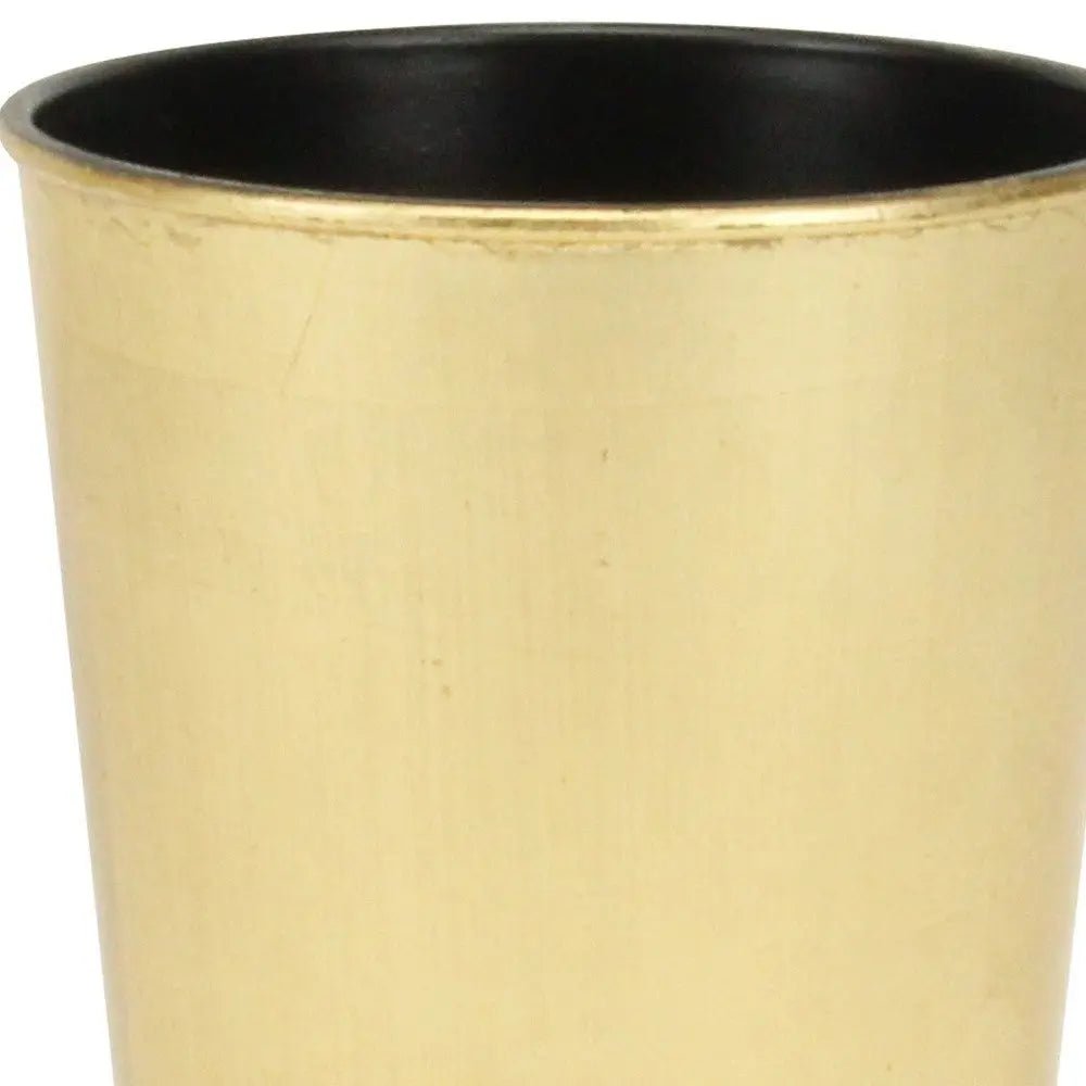 5" Gold Recycled Plastic Indoor Outdoor Round Pot Planter - NOBLE HOME INTERIORS