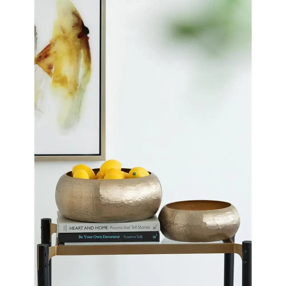5" Gold Round Aluminum Table Vase - NOBLE HOME INTERIORS