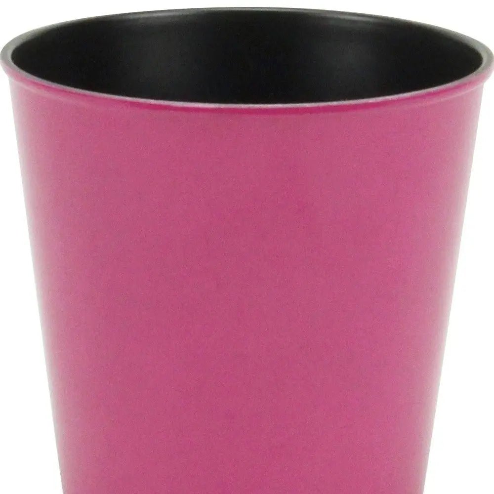 5" Hot Pink Recycled Plastic Indoor Outdoor Round Pot Planter - NOBLE HOME INTERIORS