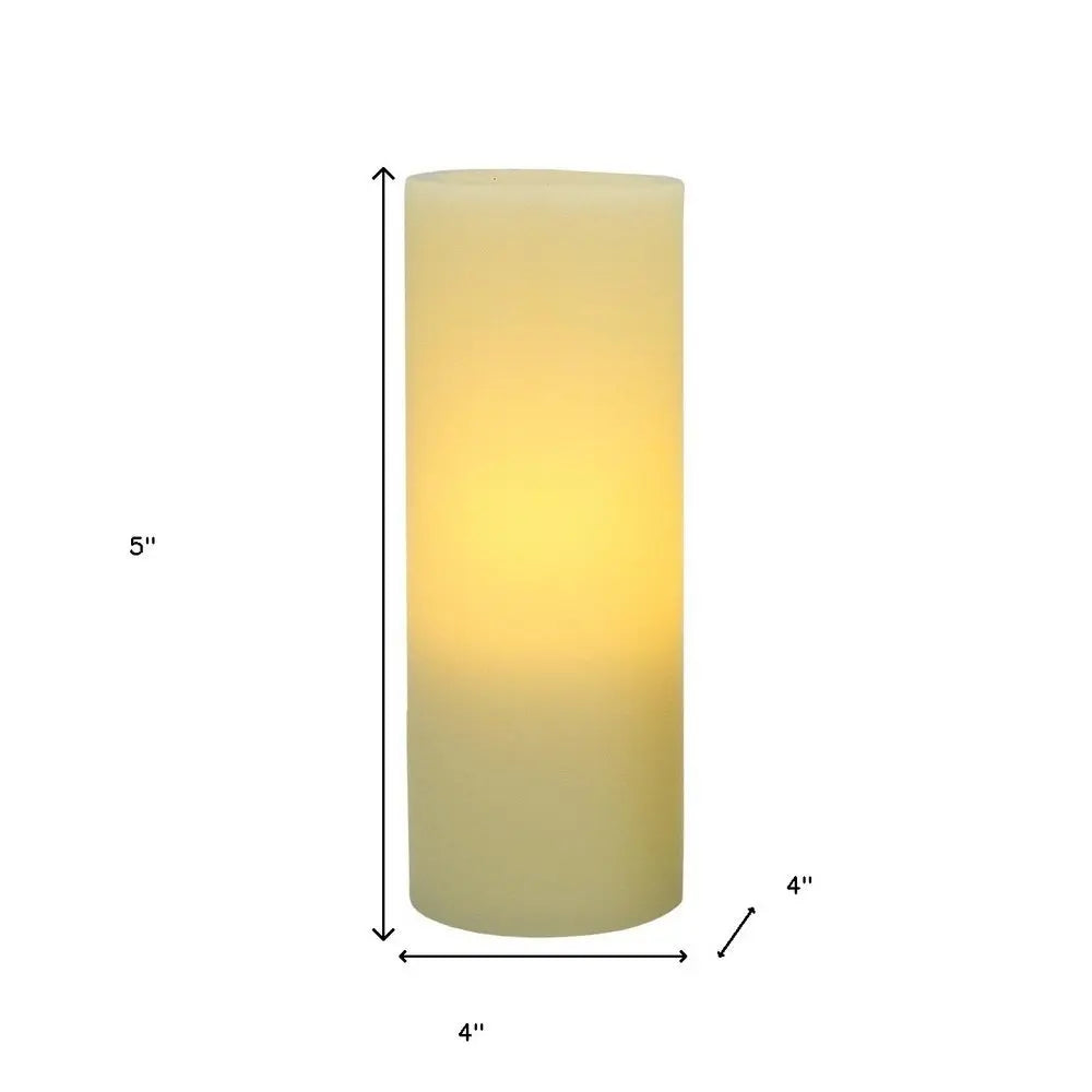 5" Ivory Flameless Pillar Candle - NOBLE HOME INTERIORS