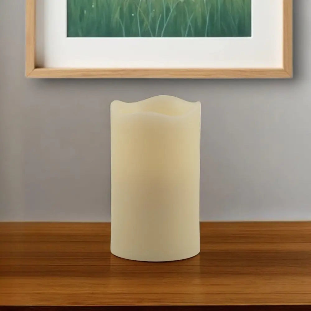 5" Ivory Flameless Pillar Candle - NOBLE HOME INTERIORS