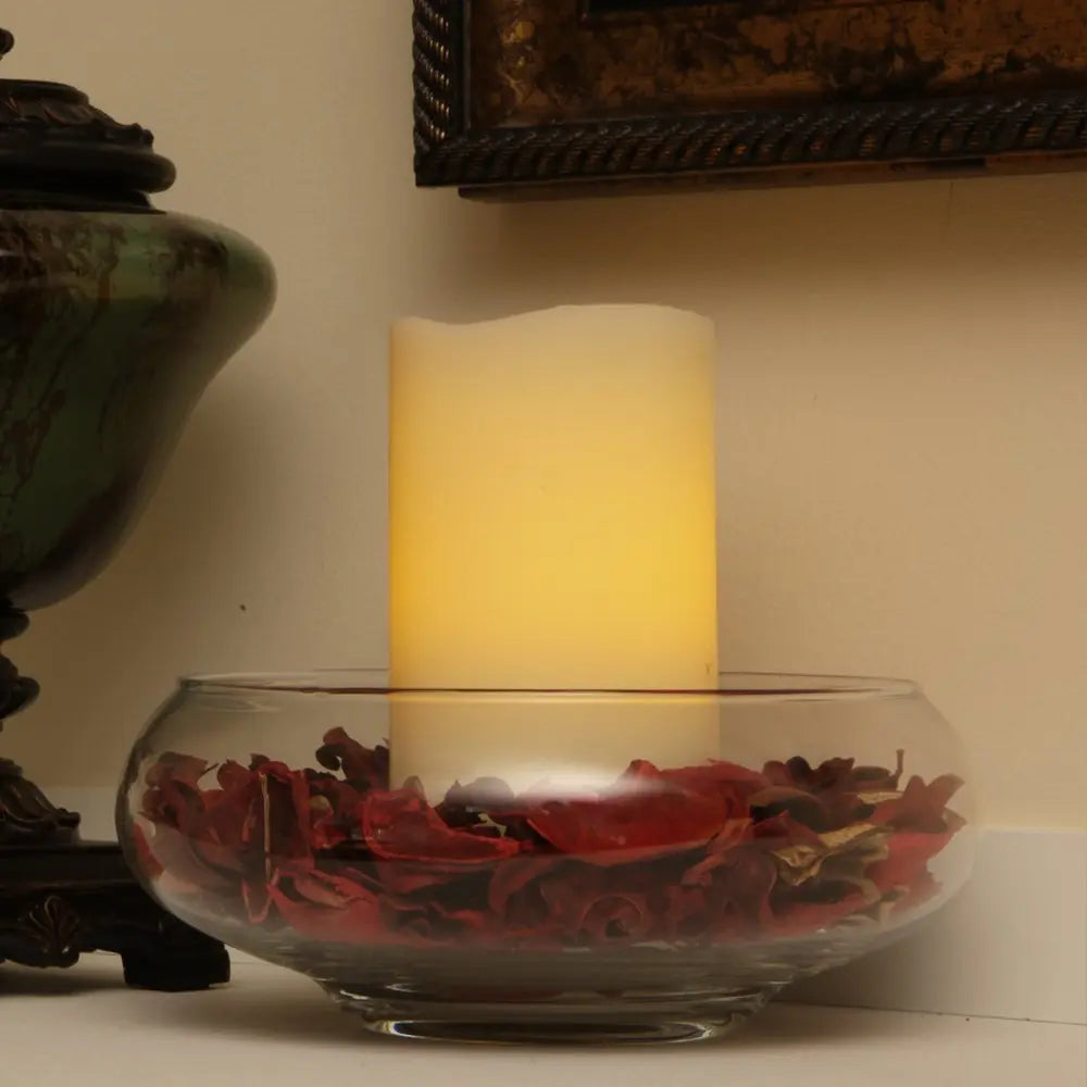 5" Ivory Flameless Pillar Candle - NOBLE HOME INTERIORS