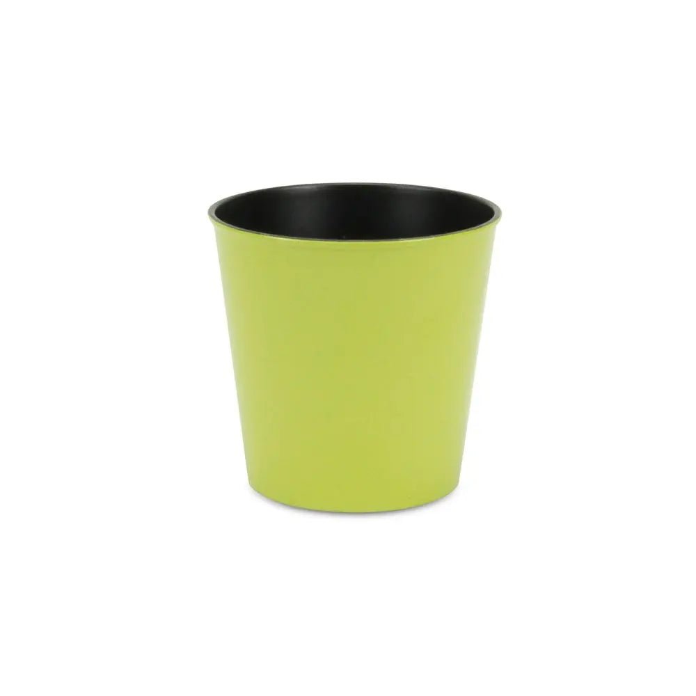 5" Lime Green Recycled Plastic Indoor Outdoor Round Pot Planter - NOBLE HOME INTERIORS