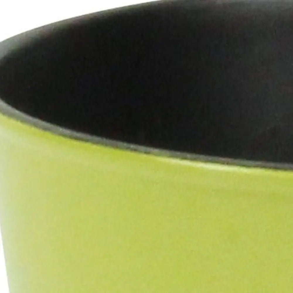5" Lime Green Recycled Plastic Indoor Outdoor Round Pot Planter - NOBLE HOME INTERIORS