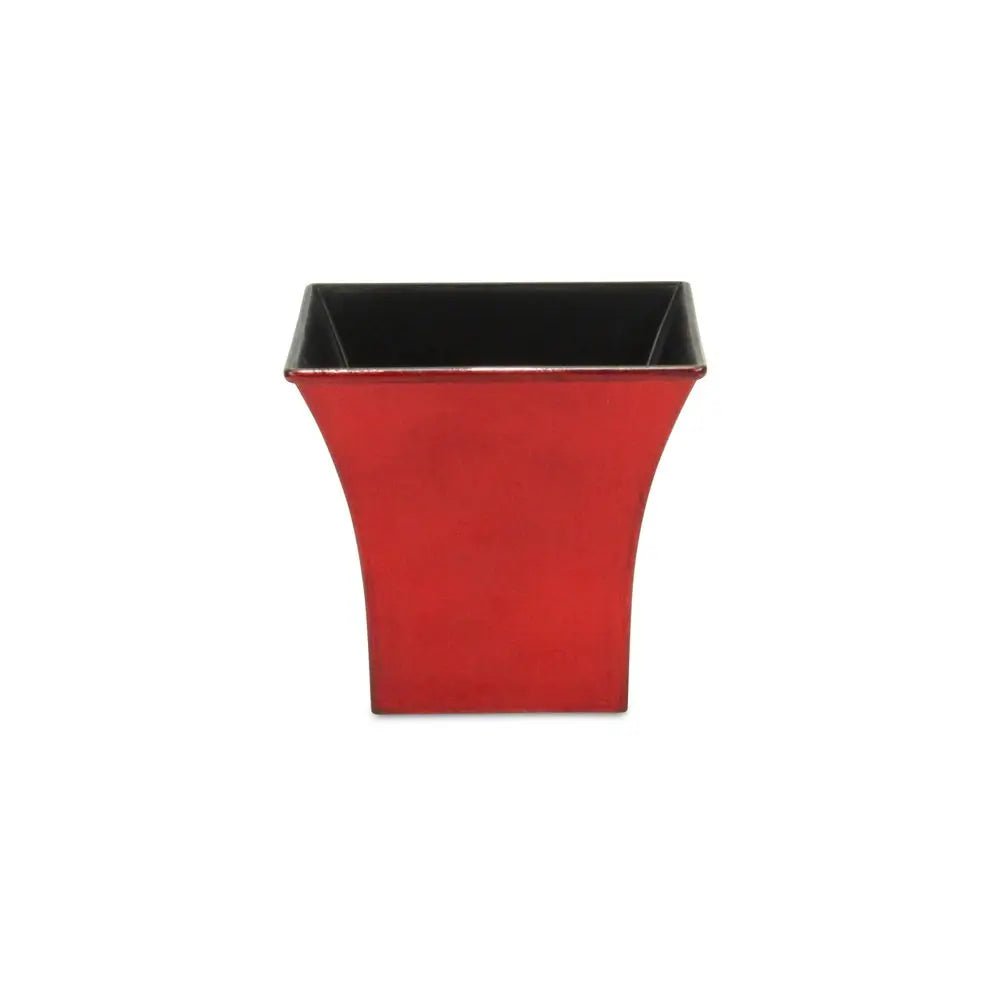 5" Red Recycled Plastic Indoor Outdoor Square Pot Planter - NOBLE HOME INTERIORS