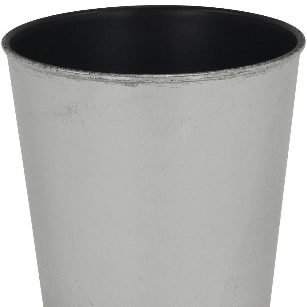 5" Silver Recycled Plastic Indoor Outdoor Round Pot Planter - NOBLE HOME INTERIORS