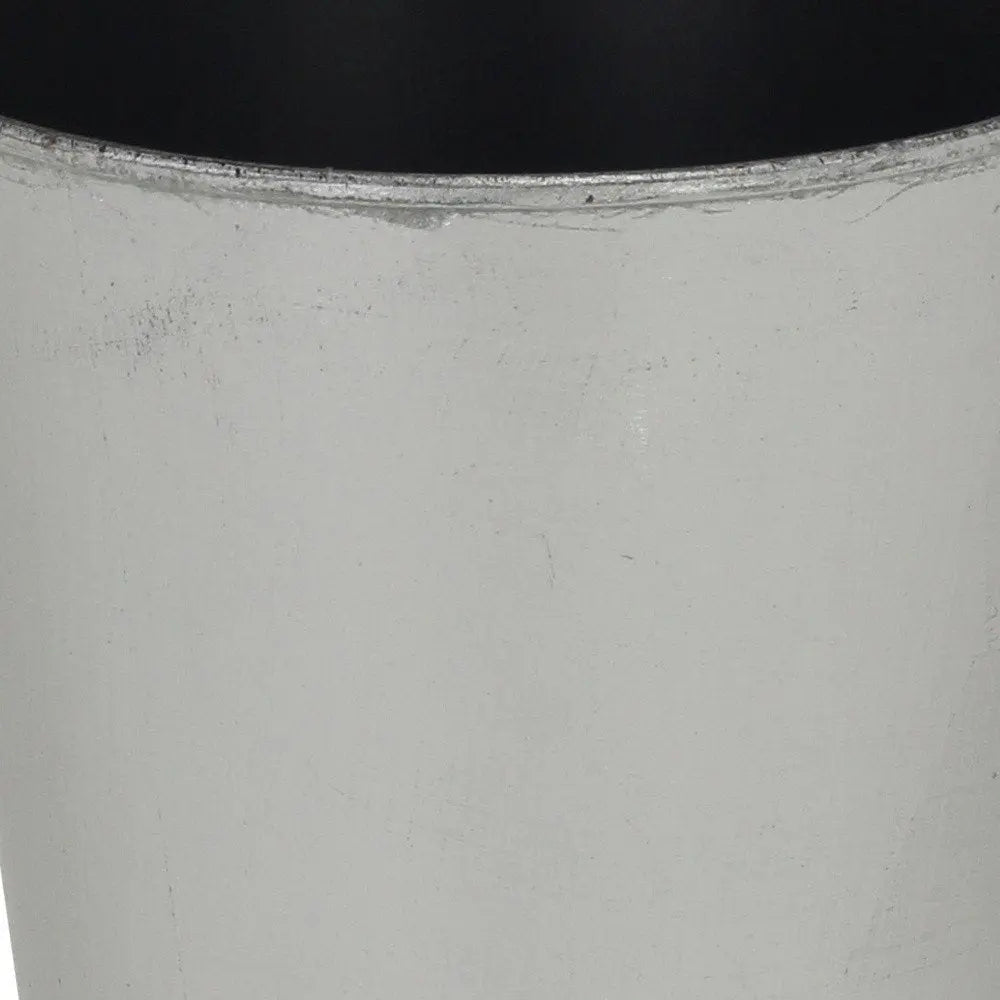 5" Silver Recycled Plastic Indoor Outdoor Round Pot Planter - NOBLE HOME INTERIORS