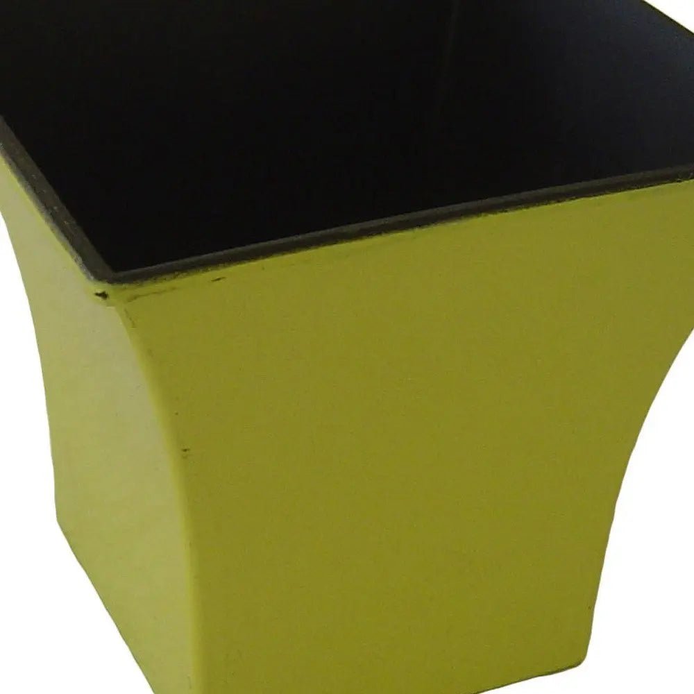 5" Yellow Recycled Plastic Indoor Outdoor Square Pot Planter - NOBLE HOME INTERIORS