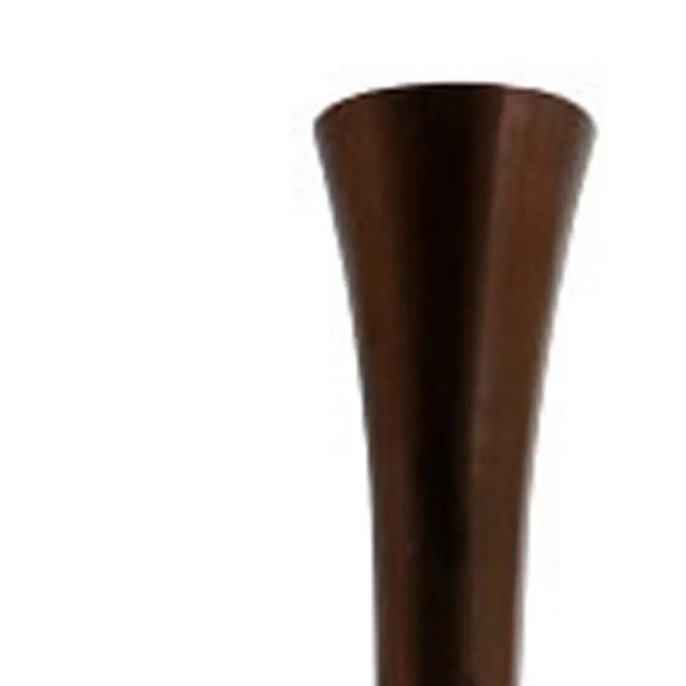 50" Burnished Brown Aluminum Floor Vase - NOBLE HOME INTERIORS