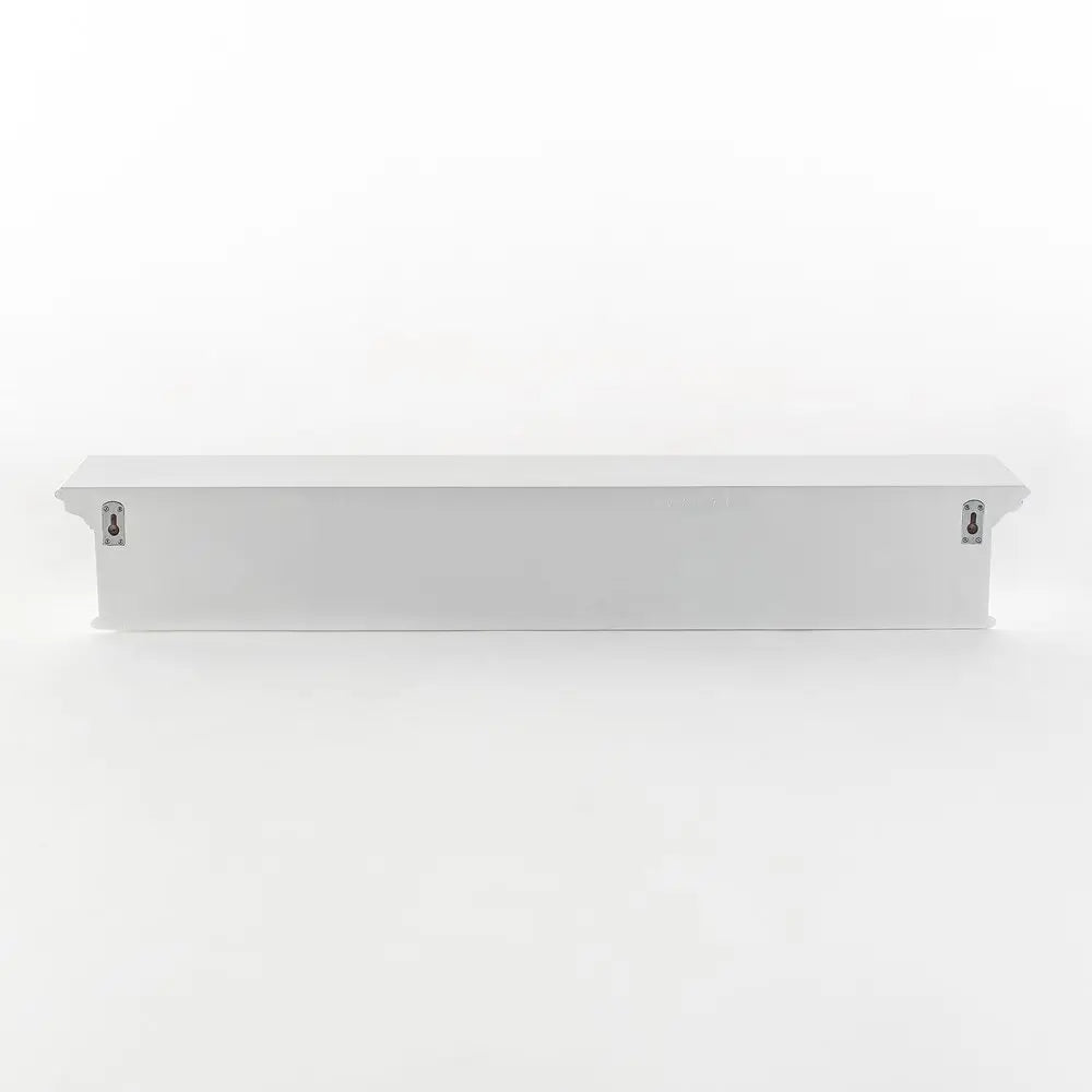 51" White Solid Wood Eight Hook Wall Mount Coat Rack - NOBLE HOME INTERIORS