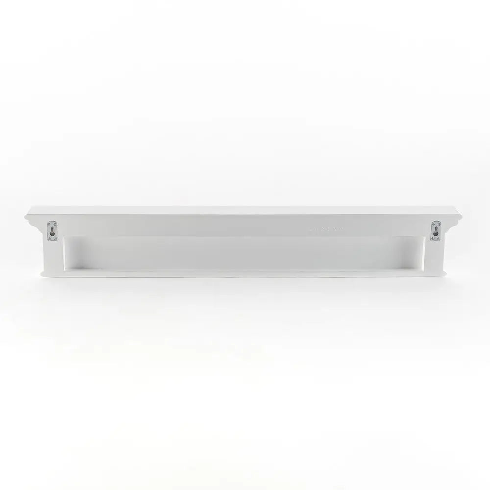 51" White Solid Wood Eight Hook Wall Mount Coat Rack - NOBLE HOME INTERIORS