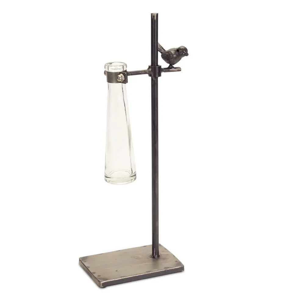 Set of Two Clear and Black Metal and Glass Apothecary Jar HomeRoots