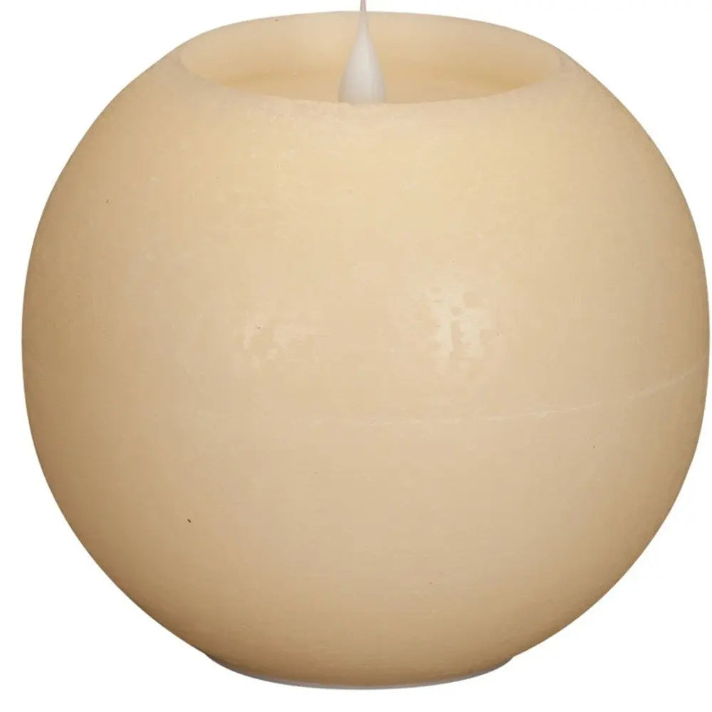 Set of Two Beige Round Flameless Designer Candle HomeRoots
