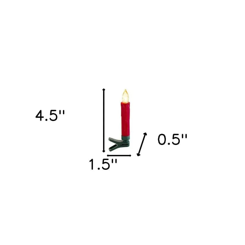 Set of Twentyfour Red Flameless Christmas Clip on Taper Candle HomeRoots