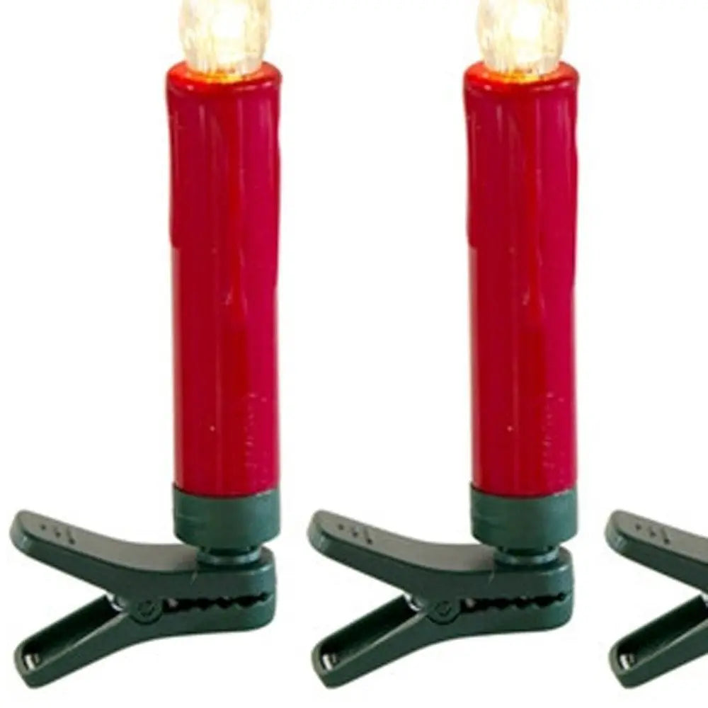 Set of Twentyfour Red Flameless Christmas Clip on Taper Candle HomeRoots