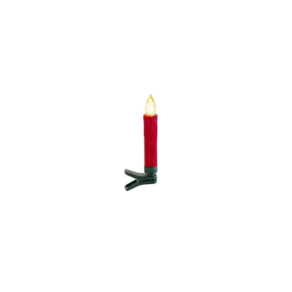 Set of Twentyfour Red Flameless Christmas Clip on Taper Candle HomeRoots