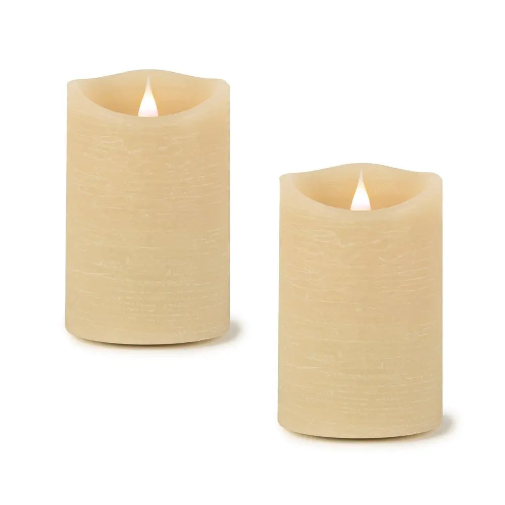 Set of Two Beige Flameless Designer Candle HomeRoots
