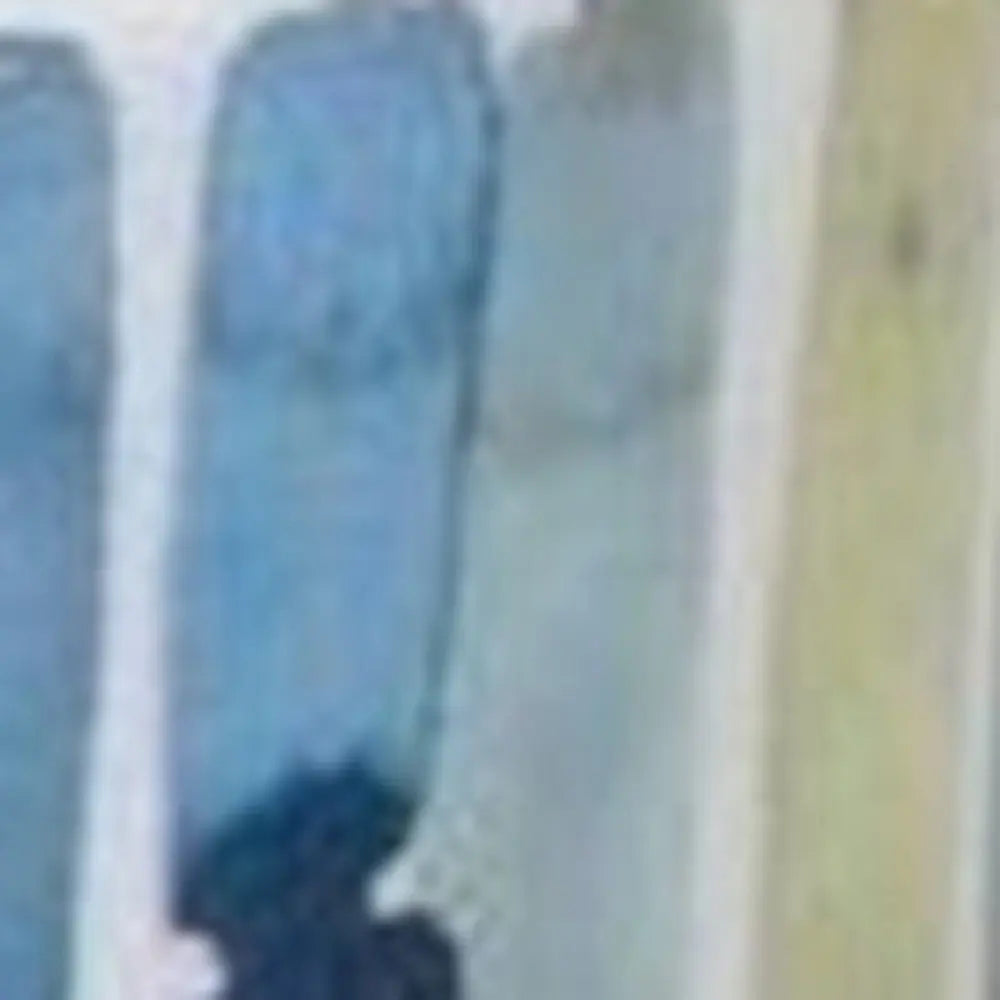 Set of Two Blue Terra Cotta And White Ceramic 2 Ounce Round Raised Pot Planters HomeRoots